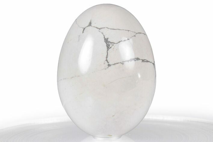 Polished White Magnesite Egg - South Africa #356431